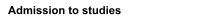 Admission to studies